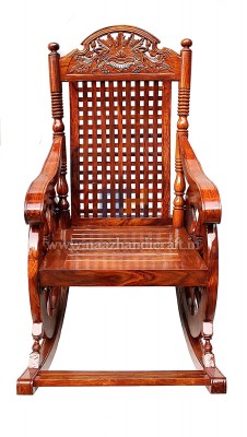 CR-007 Naaz Handicraft Solid Sheesham Wood Rocking Chair/