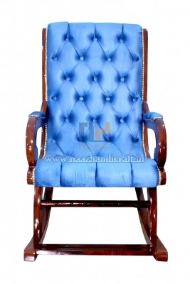 C-001 Naaz Handicraft Wooden Rocking Chair with Cushione